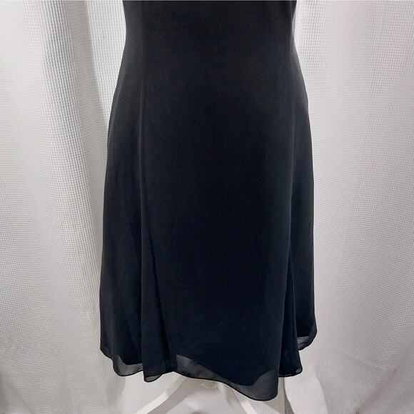 LONDON TIMES! SWEET BLACK PRINCESS CUT RIBBON & BOW DETAIL DRESS! SZ 12 - Picture 4 of 11